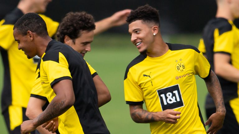 Jadon Sancho on day one of Dortmund&#39;s pre-season summer training camp