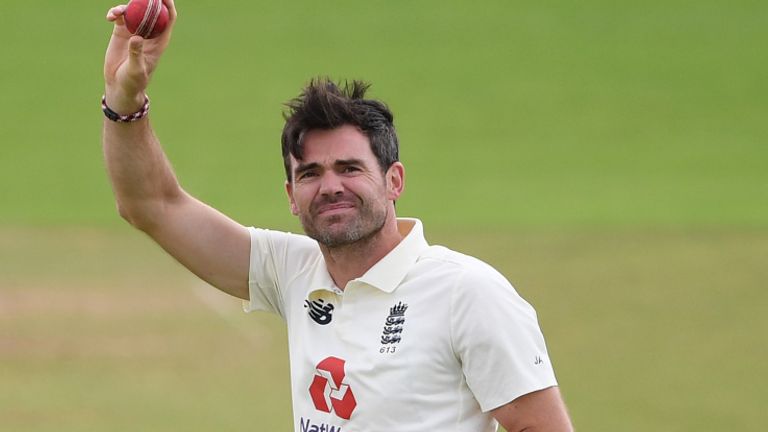 James Anderson celebrates his 600th Test wicket 