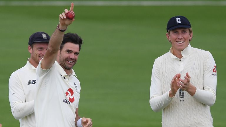 James Anderson celebrates his 600th Test wicket