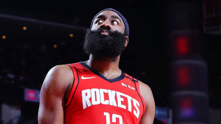 James Harden in action for the Houston Rockets against the Oklahoma City Thunder
