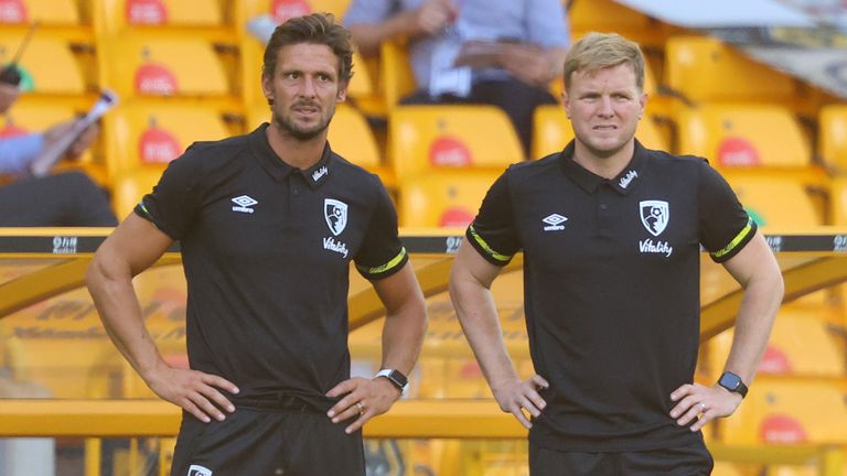 Tindall (left) is currently in interim charge after the departure of Eddie Howe
