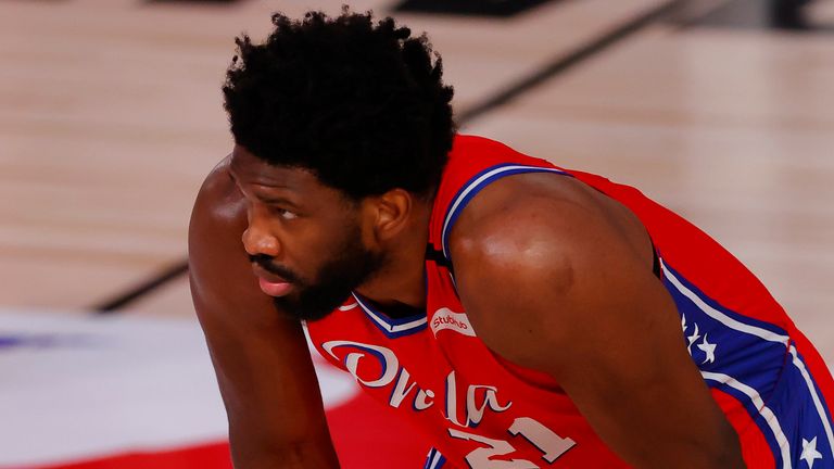 Embiid left the game in the first quarter 