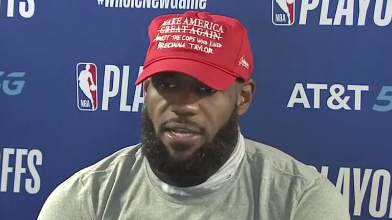 LeBron James repeats his call for justice for Breonna Taylor following the Lakers&#39; Game 1 playoff loss to the Trail Blazers