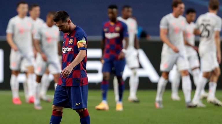 Messi has made Champions League success - but Barcelona were dumped out this year with an 8-2 defeat to Bayern Munich 