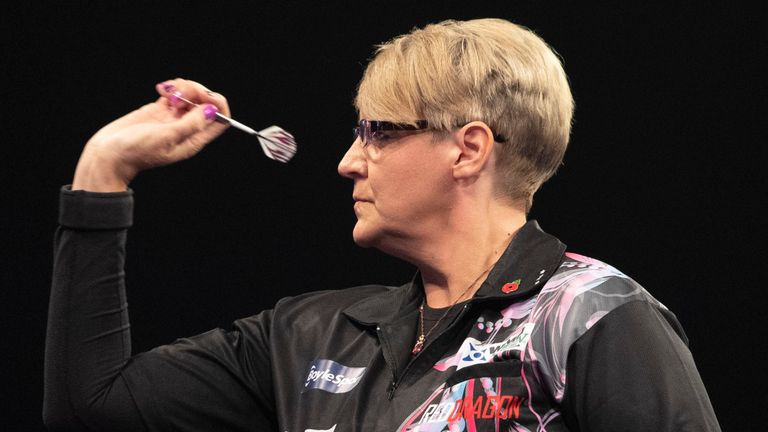 Lisa Ashton is the first women to have won a PDC Tour Card. Pic: Lawrence Lustig
