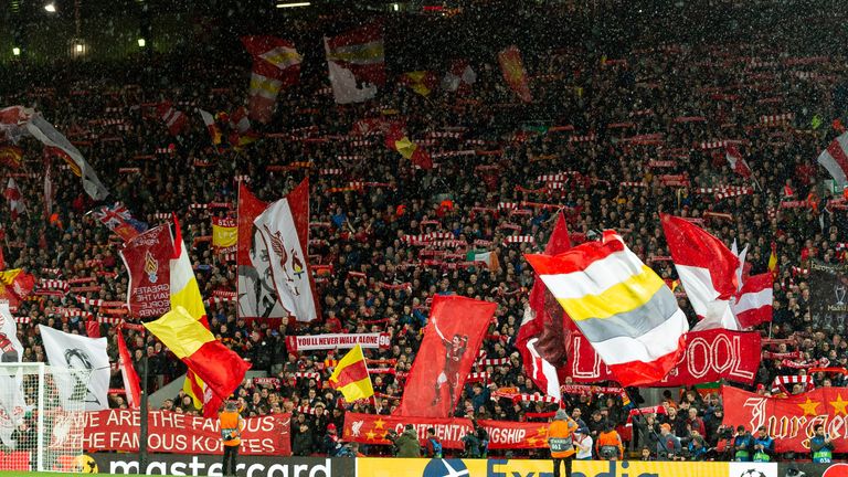 Over 50,000 fans watched Liverpool versus Atletico Madrid at Anfield in the Champions League last 16 in March