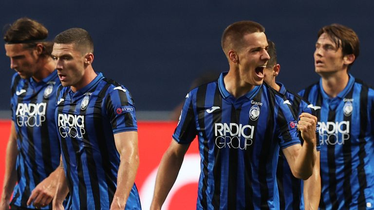 Mario Pasalic celebrates his opener for Atalanta against PSG