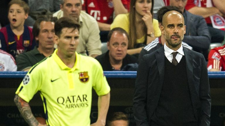 Lionel Messi and Pep Guardiola