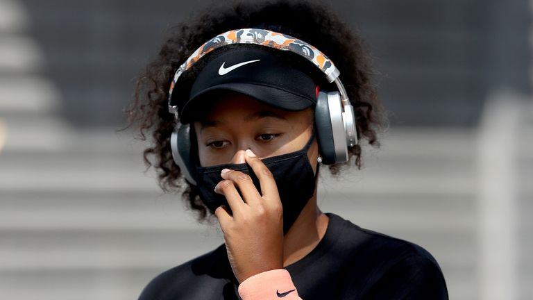 Naomi Osaka wore a Black Lives Matter t-shirt as she walked out onto court for her semi-final against Elise Mertens