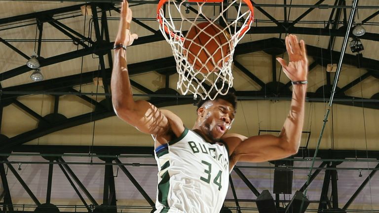 Giannis Antetokounmpo of the Milwaukee Bucks
