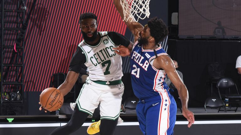 Boston Celtics and the Philadelphia 76ers in Game 3 of the NBA playoffs