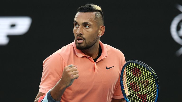 Nick Kyrgios in action at the Australian Open