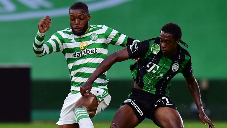 Olivier Ntcham nips in to start another Celtic attack on Wednesday