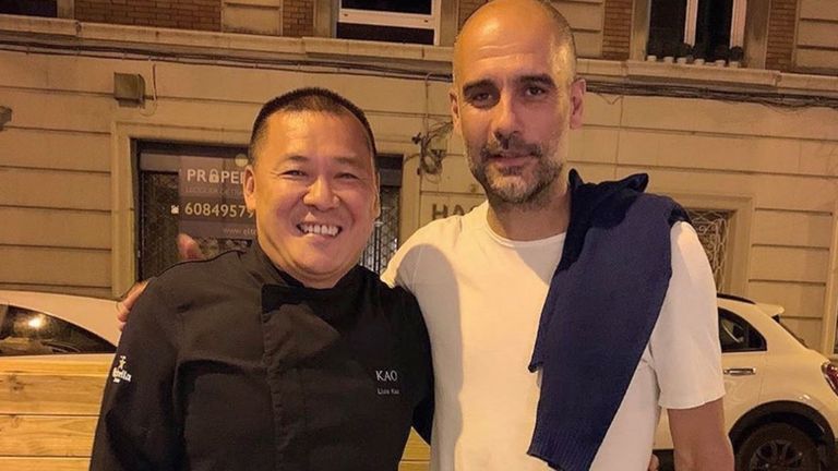 Pep Guardiola ate at a Barcelona restaurant on Friday night