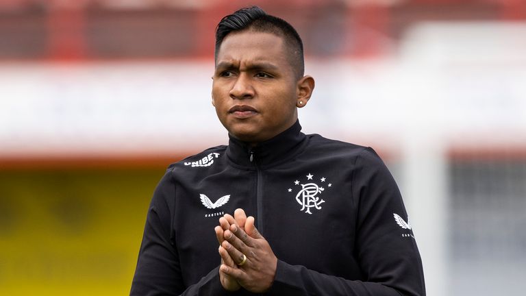 Rangers striker Alfredo Morelos ahead of the match against Hamilton