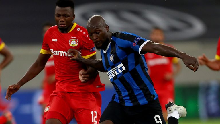 The outstanding Lukaku was a constant menace to the Leverkusen defence
