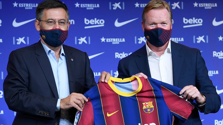 Ronald Koeman is unveiled as the new head coach of Barcelona