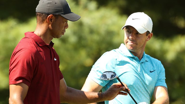 Rory McIlroy and Tiger Woods at the Northern Trust