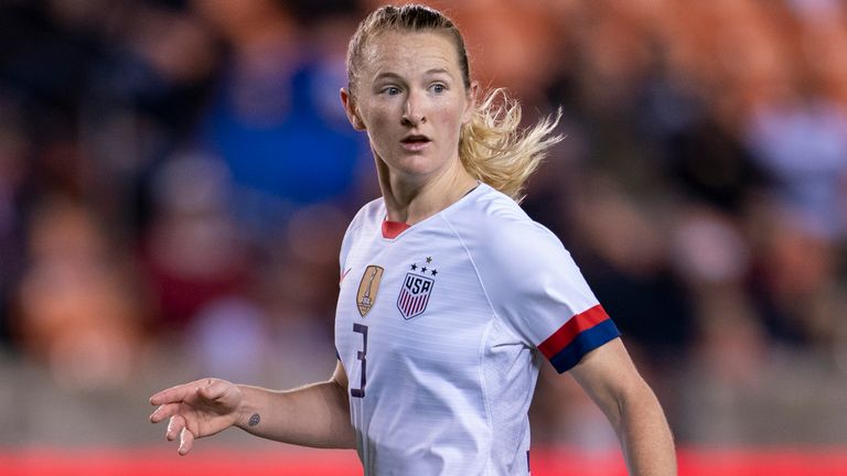 Sam Mewis in action for USWNT against Haiti