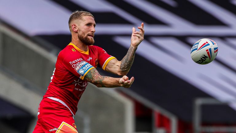 Picture by Alex Whitehead/SWpix.com - 15/08/2020 - Rugby League - Betfred Super League - Wakefield Trinity v Catalans Dragons - Totally Wicked Stadium, St Helens, England - Catalans' Sam Tomkins.