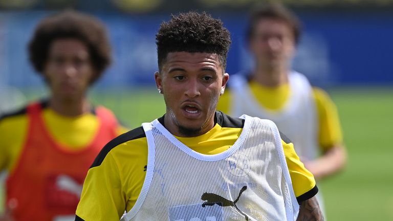 Jadon Sancho has returned to Borussia Dortmund training
