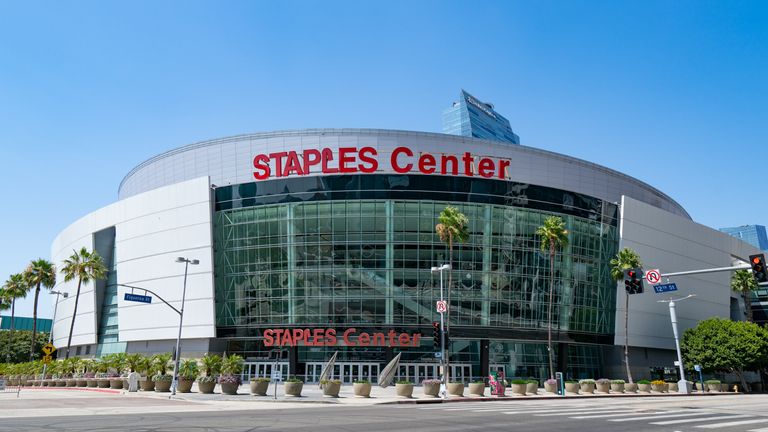 General view of the Staples Center on August 04, 2020 in Los Angeles, California. (Photo by AaronP/Bauer-Griffin/GC Images)