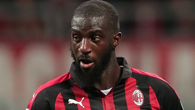 Tiemoue Bakayoko during the TIM Cup match between AC Milan and SS Lazio at Stadio Giuseppe Meazza on April 24, 2019 in Milan, Italy.