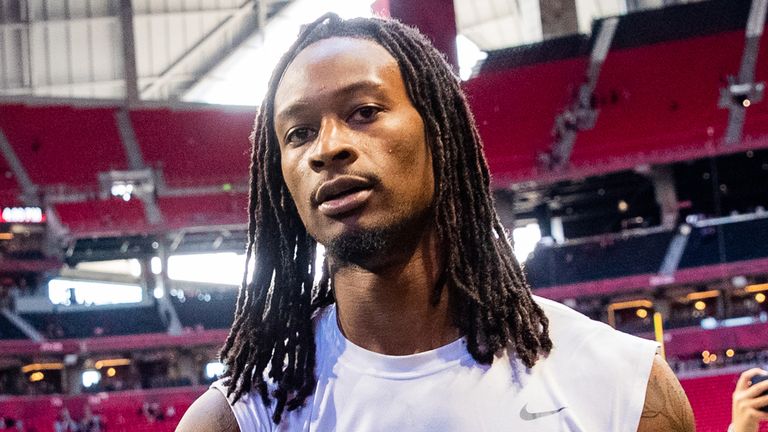 Todd Gurley of the Los Angeles Rams heads off the field following a game against the Atlanta Falcons