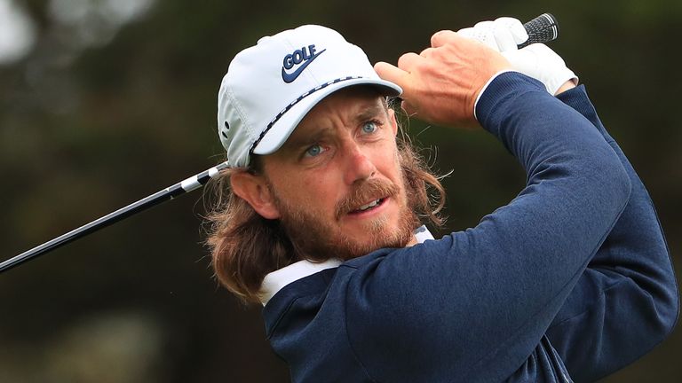 SAN FRANCISCO, CALIFORNIA - AUGUST 08: Tommy Fleetwood of England plays a shot from the 14th tee during the third round of the 2020 PGA Championship at TPC Harding Park on August 08, 2020 in San Francisco, California. (Photo by Tom Pennington/Getty Images)