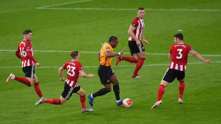 Adama Traore in action vs Sheffield United