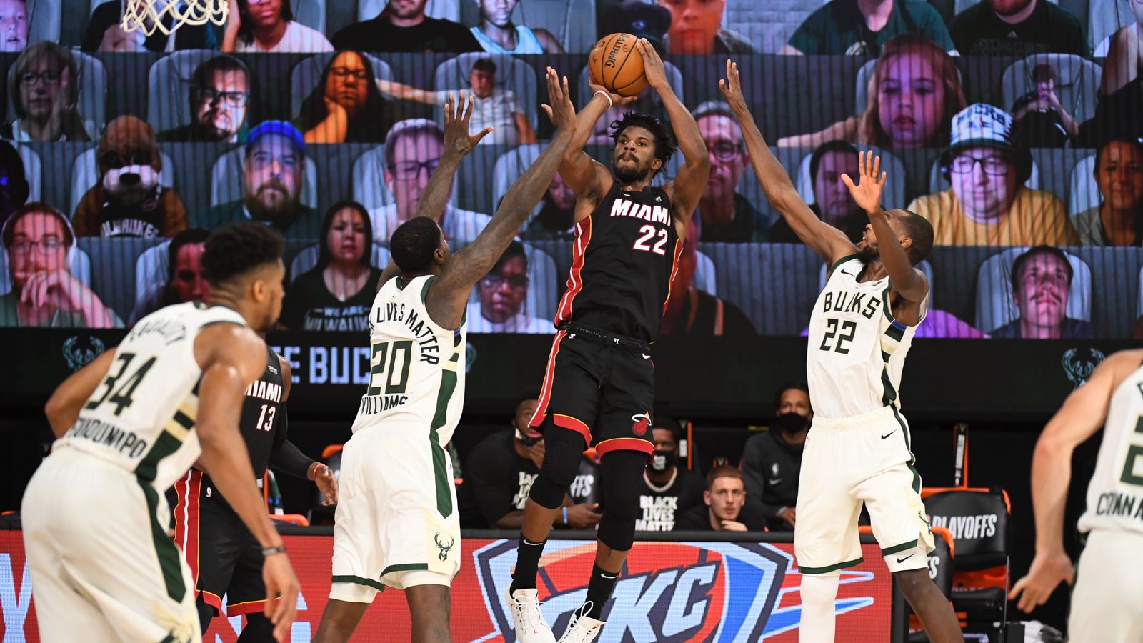 Jimmy Butler catches fire as Miami Heat stun Milwaukee Bucks in series opener NBA News Sky