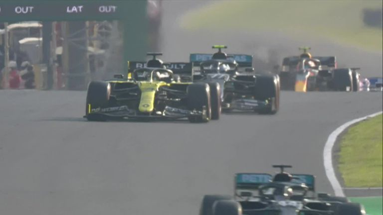 Ricciardo and Bottas battle for second