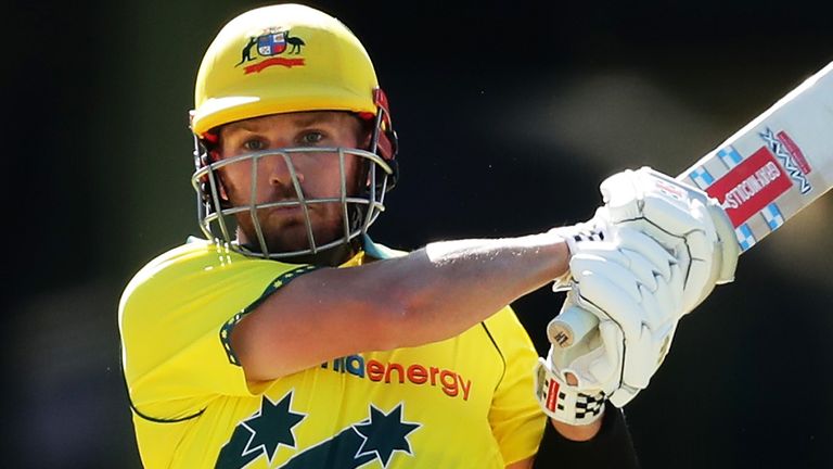 SYDNEY, AUSTRALIA - MARCH 13: Aaron Finch of Australia bats after Cricket Australia announced no public will be admitted to venues for the three match series during game one of the One Day International series between Australia and New Zealand at Sydney Cricket Ground on March 13, 2020