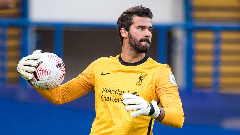 Alisson kept his first clean sheet of the season in Liverpool's 2-0 win at Chelsea last Sunday