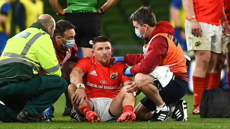 Munster lost Andrew Conway to injury early in the second half 