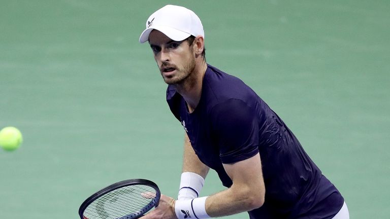 Andy Murray of Great Britain runs for a ball during his Men’s Singles second round match against Felix Auger-Aliassime of Canada on Day Four of the 2020 US Open at the USTA Billie Jean King National Tennis Center on September 3, 2020 in the Queens borough of New York City.
