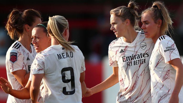 Beth Mead, Jill Roord and Vivianne Miedema were all on target for Arsenal