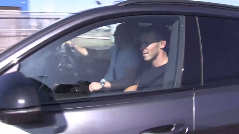 Gareth Bale drives away from the airport