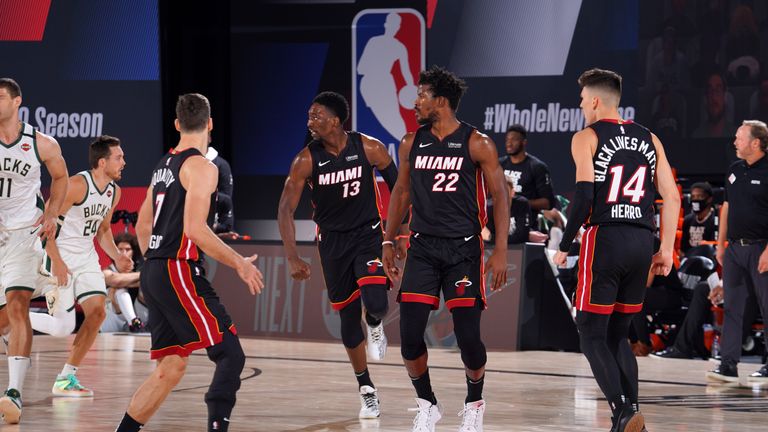 Tyler Herro&#39;s late three in the fourth quarter helped the Miami Heat stun Giannis Antetokounmpo&#39;s Milwaukee Bucks in Game 1 of their semi-final series.