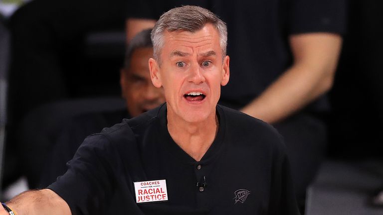 Billy Donovan issues instructions from the Thunder sideline