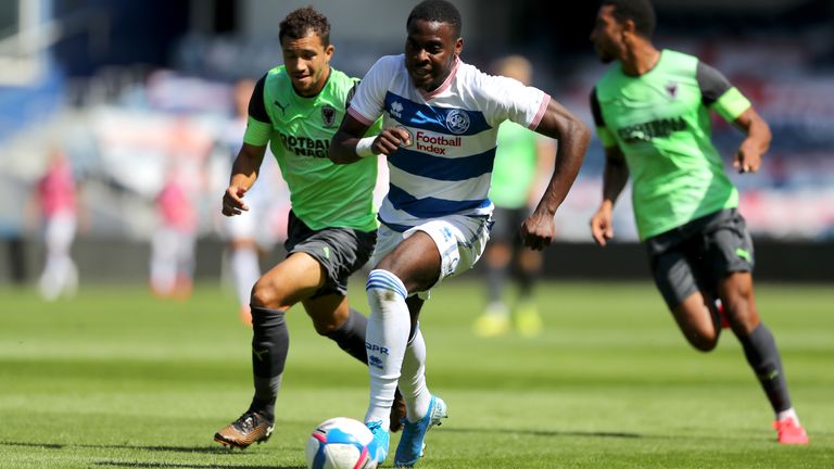 Bright Osayi-Samuel of Queens Park Rangers runs after the ball during the Pre-Season Friendly between Queens Park Rangers and AFC Wimbledon at The Kiyan Prince Foundation Stadium o