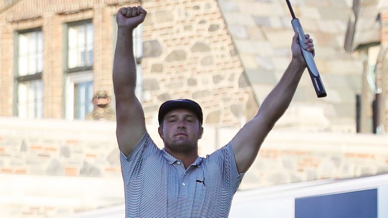 Bryson DeChambeau celebrates his US Open success