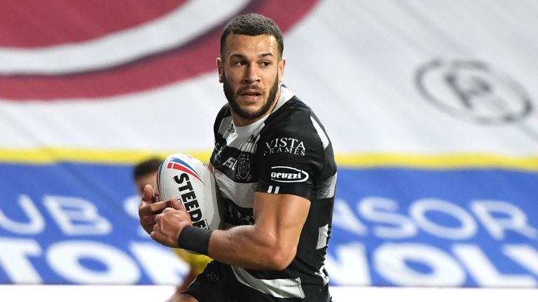 Carlos Tuimavave of Hull FC in action