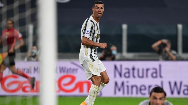Ronaldo finds the far corner as Juventus added a late third against Sampdoria