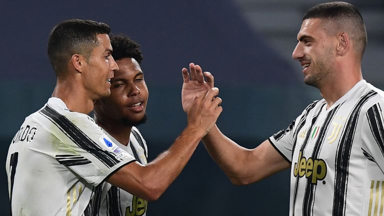 Cristiano Ronaldo celebrates after his customary strike in Juventus' win