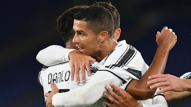 Cristiano Ronaldo scored twice for Juventus against Roma