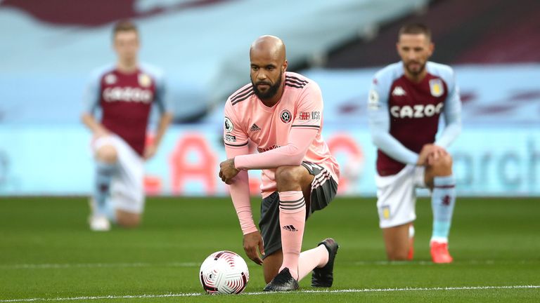 David McGoldrick takes a knee in support of Black Lives Matter