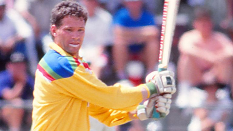 Dean Jones of Australia bats during a One Day International match on March 1, 1992 in Australia.