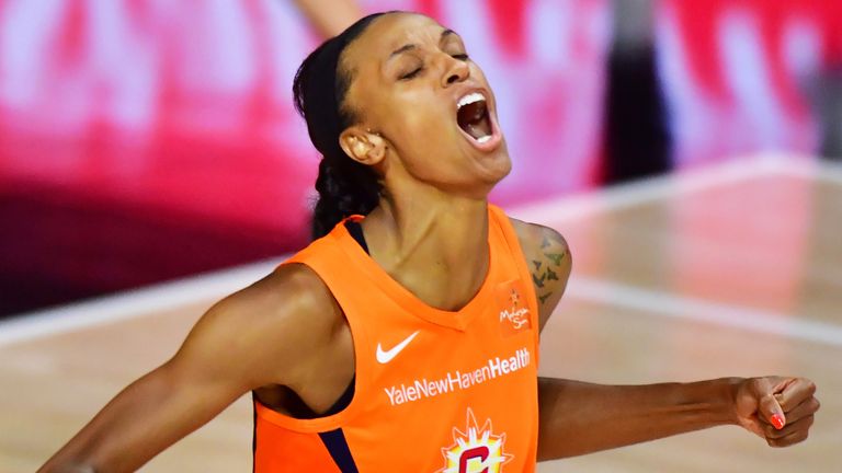 DeWanna Bonner celebrates after scoring in the Sun&#39;s win over the Mercury