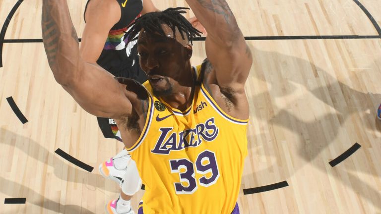 Dwight Howard elevates to the rim in  Game 4 of the Western Conference Finals